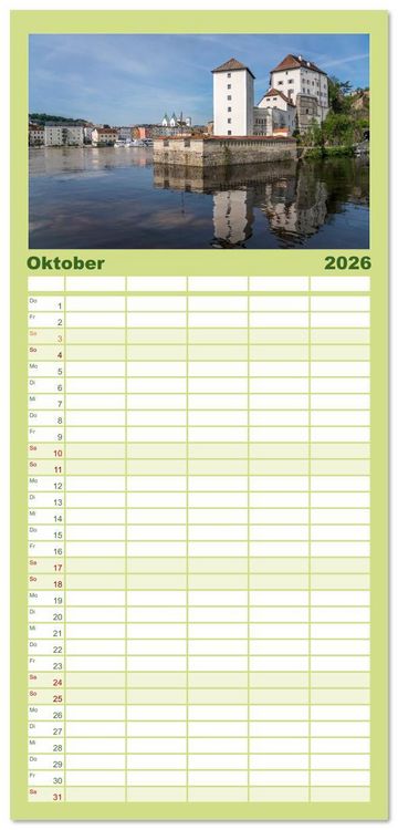 Produktbild: Familienplaner 2026 - Deutschlands sch&ouml;nste Altst&auml;dte - Bayern mit 5 Spalten (Wandkalender, 21 x 45 cm) CALVENDO