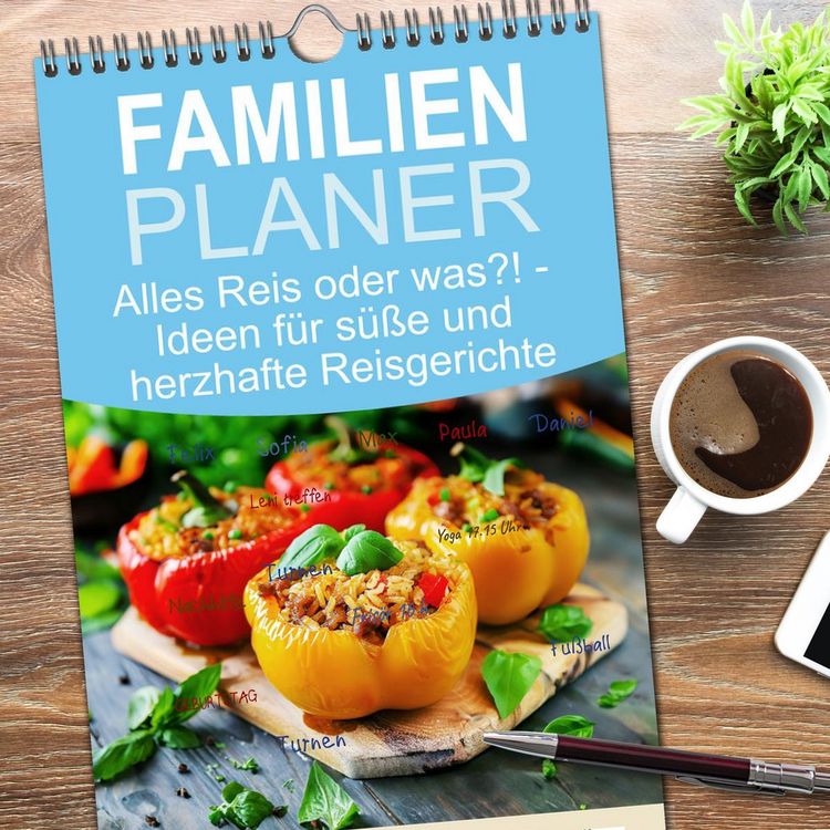 Produktbild: Familienplaner 2026 - Alles Reis oder was?! - Ideen f&uuml;r s&uuml;&szlig;e und herzhafte Reisgerichte mit 5 Spalten (Wandkalender, 21 x 45 cm) CALVENDO