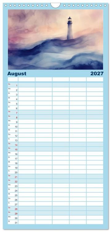 Produktbild: Familienplaner 2027 - Wellenw&auml;chter mit 5 Spalten (Wandkalender, 21 x 45 cm) CALVENDO