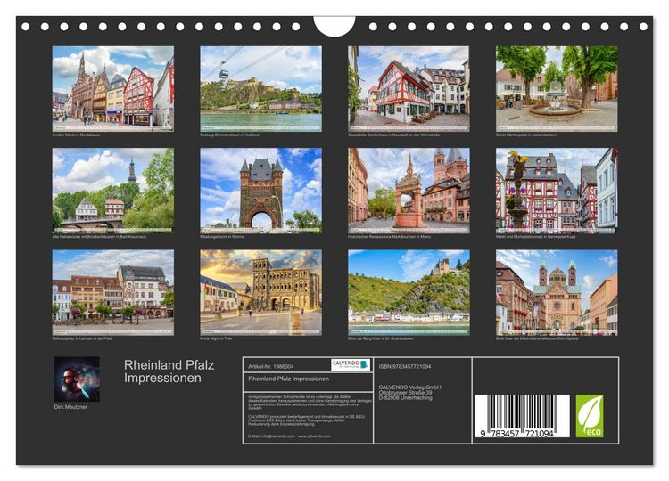 Produktbild: Rheinland Pfalz Impressionen (Wandkalender 2026 DIN A4 quer), CALVENDO Monatskalender