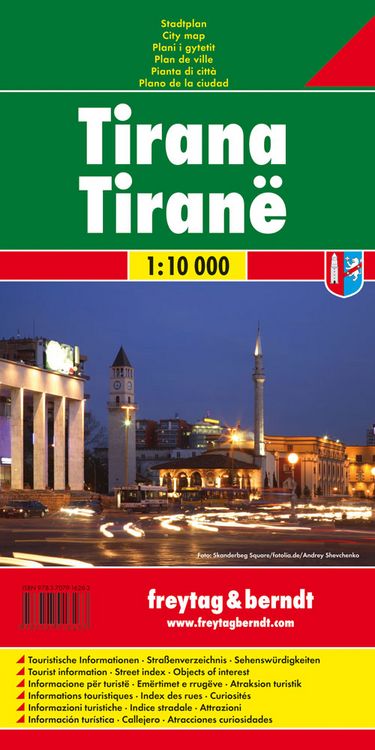 Produktbild: Tirana 1 : 10 000 Stadtplan