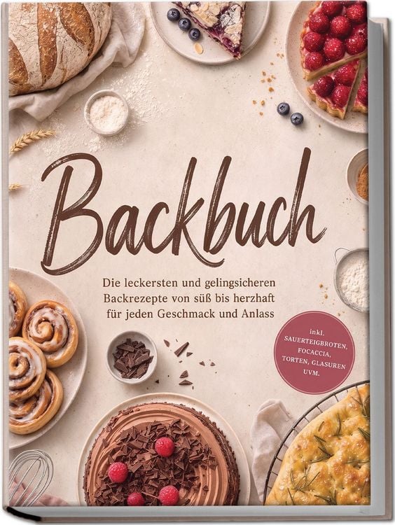 Produktbild: Backbuch: Die leckersten und gelingsicheren Backrezepte von s&uuml;&szlig; bis herzhaft f&uuml;r jeden Geschmack und Anlass &ndash; inkl. Sauerteigbroten, Focaccia, Torten, Glasuren uvm.