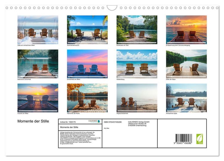 Produktbild: Momente der Stille (Wandkalender 2026 DIN A3 quer), CALVENDO Monatskalender