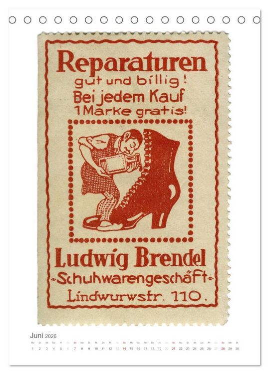 Produktbild: Werbemarken des fr&uuml;hen 20. Jahrhunderts (Tischkalender 2026 DIN A5 hoch), CALVENDO Monatskalender