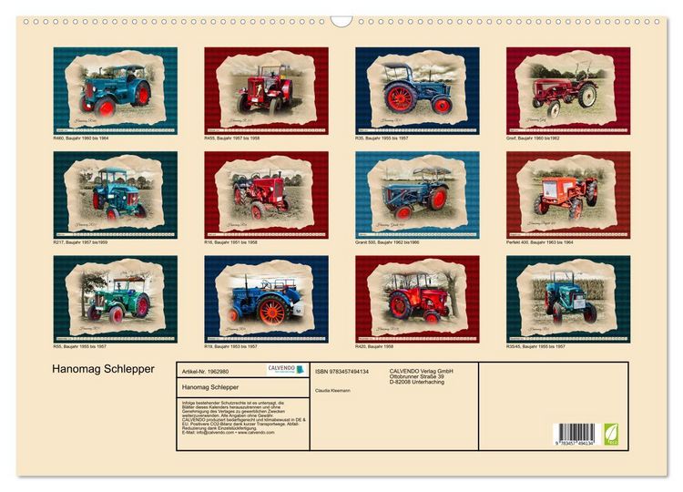 Produktbild: Hanomag Schlepper (Wandkalender 2026 DIN A2 quer), CALVENDO Monatskalender