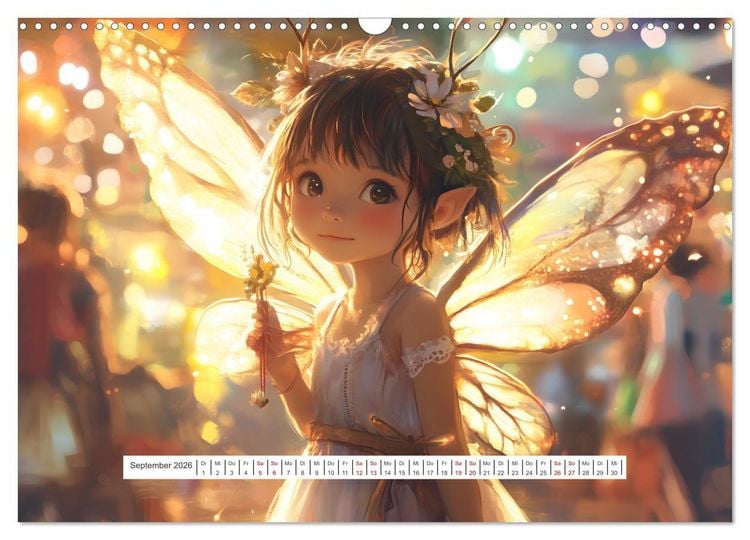 Produktbild: Magische Elfen - S&uuml;&szlig;e Elfen im Manga-Stil f&uuml;r ein zauberhaftes Jahr (Wandkalender 2026 DIN A3 quer), CALVENDO Monatskalender
