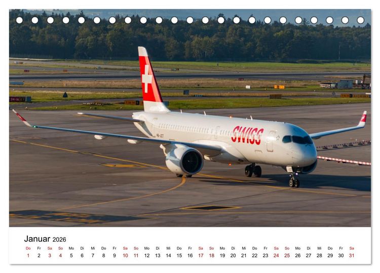 Produktbild: Flugzeuge von Airbus 2026 (Tischkalender 2026 DIN A5 quer), CALVENDO Monatskalender
