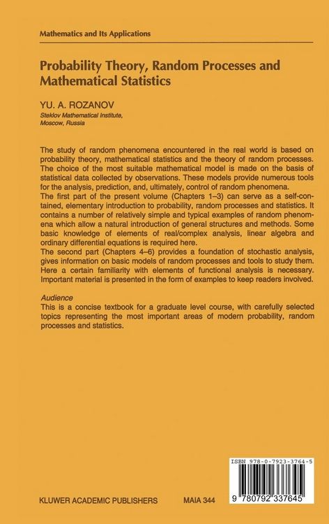 Produktbild: Probability Theory, Random Processes and Mathematical Statistics