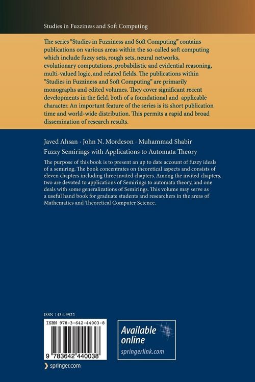 Produktbild: Fuzzy Semirings with Applications to Automata Theory