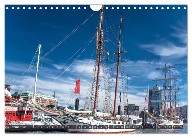 Produktbild: Hamburg - Ahoi zur gro&szlig;en Hafenrundfahrt (Wandkalender 2026 DIN A4 quer), CALVENDO Monatskalender