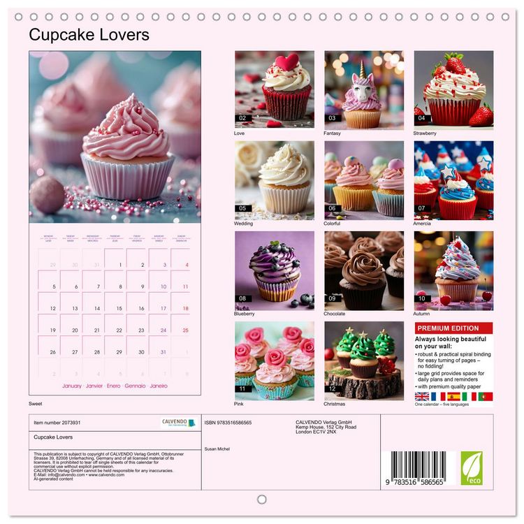Produktbild: Cupcake Lovers (Wall Calendar 2026 12 &times; 12 Inch) CALVENDO 12 Month Wall Calendar