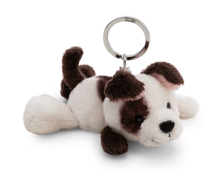 Produktbild: NICI - Schl&uuml;sselanh&auml;nger Hund wei&szlig; 10cm liegend