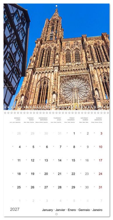 Produktbild: D&eacute;couverte des c&eacute;l&egrave;bres cath&eacute;drales fran&ccedil;aises (Calendrier mural carr&eacute; 2027 30x30 cm) Calendrier double avec une page pour vos prises de notes