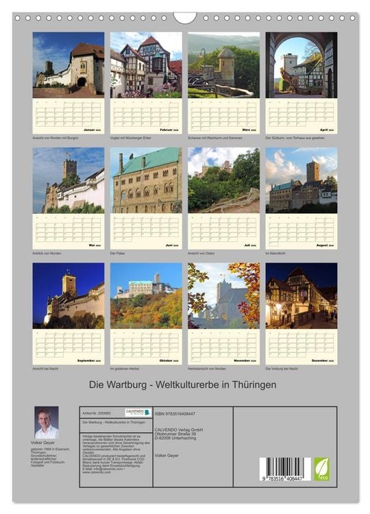 Produktbild: Die Wartburg - Weltkulturerbe in Th&uuml;ringen (Wandkalender 2026 DIN A3 hoch), CALVENDO Monatskalender