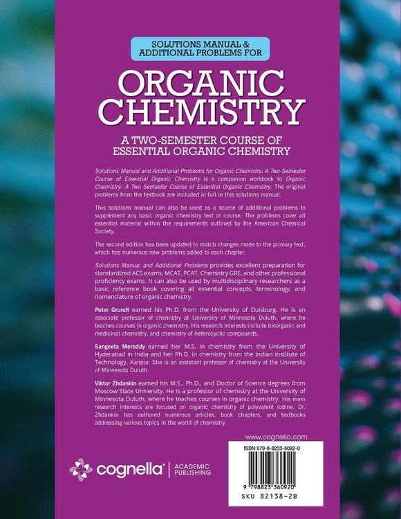 Produktbild: Solutions Manual and Additional Problems for Organic Chemistry