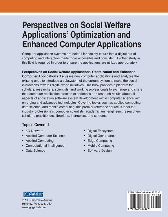 Produktbild: Perspectives on Social Welfare Applications' Optimization and Enhanced Computer Applications