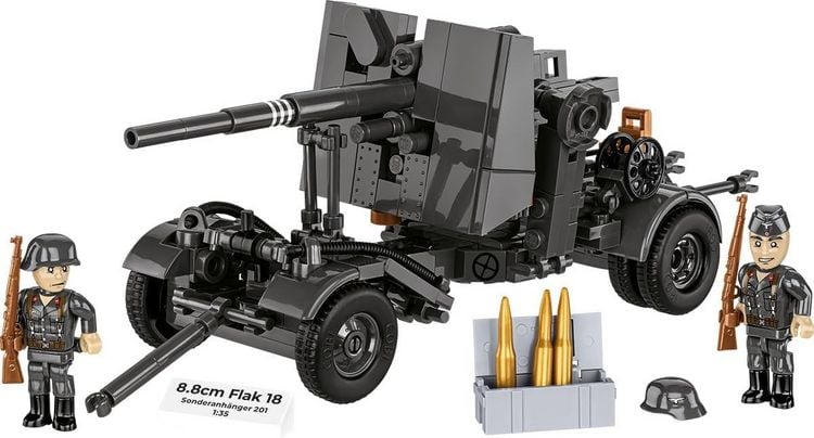 Produktbild: COBI Historical Collection 3140 - 8.8 cm Flak 18 with Carriage, WWII, Bausatz 1:35, 360/2 Klemmbausteine