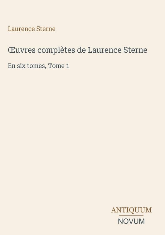 Produktbild: &iquest;uvres compl&egrave;tes de Laurence Sterne