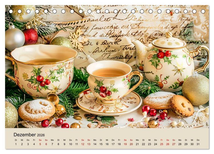 Produktbild: Shabby Chic Romantik - Vintage Tassen, Blumen und nostalgische Briefe (Tischkalender 2026 DIN A5 quer), CALVENDO Monatskalender