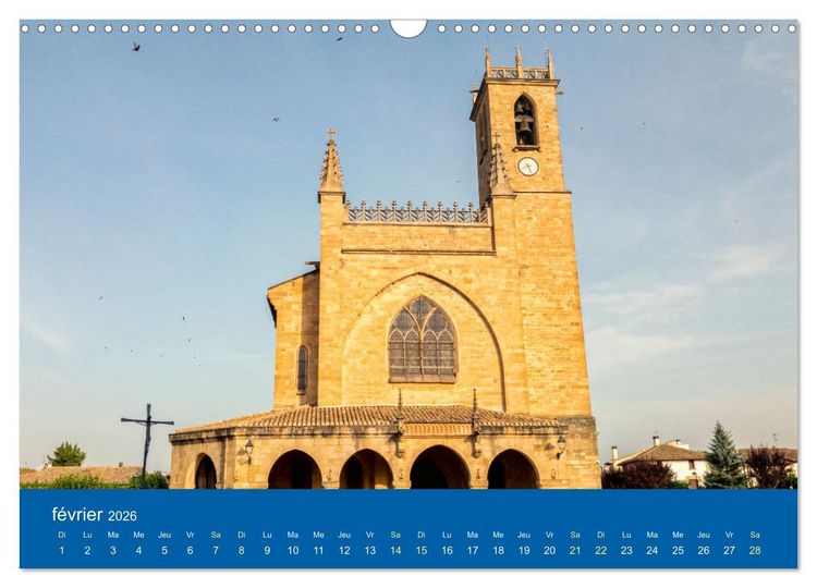 Produktbild: Lieux de culte vers Compostelle (Calendrier mural 2026 DIN A3 vertical), CALVENDO calendrier mensuel