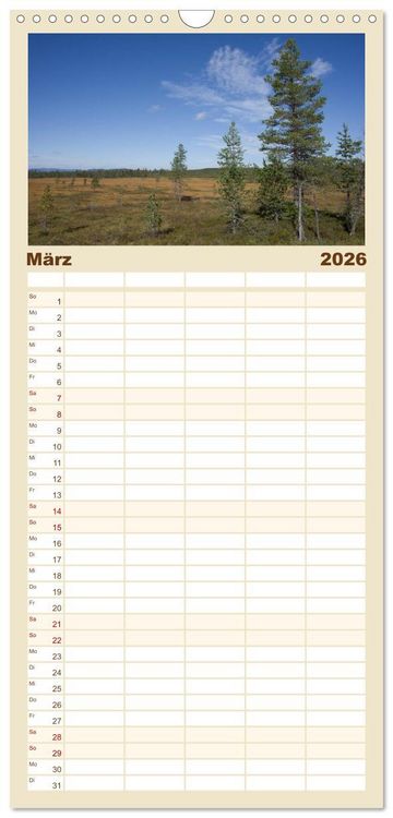 Produktbild: Familienplaner 2026 - Schwedens V&auml;rmland mit 5 Spalten (Wandkalender, 21 x 45 cm) CALVENDO