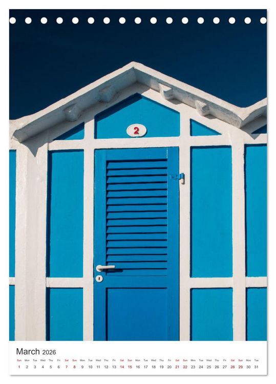 Produktbild: Rimini beach Umbrellas and cabins (Desk Calendar 2026 DIN A5 portrait), CALVENDO 12 Month DeskCalendar