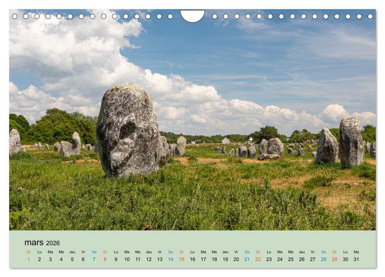 Produktbild: M&eacute;galithes myst&eacute;rieux (Calendrier mural 2026 DIN A4 vertical), CALVENDO calendrier mensuel