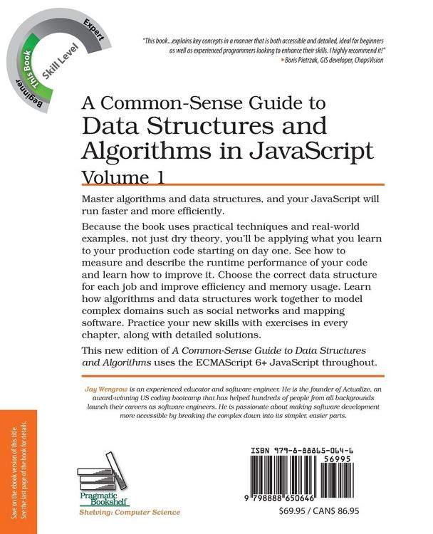 Produktbild: A Common-Sense Guide to Data Structures and Algorithms in Javascript, Volume 1