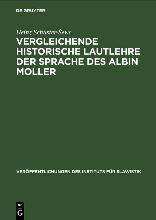 Produktbild: Vergleichende historische Lautlehre der Sprache des Albin Moller