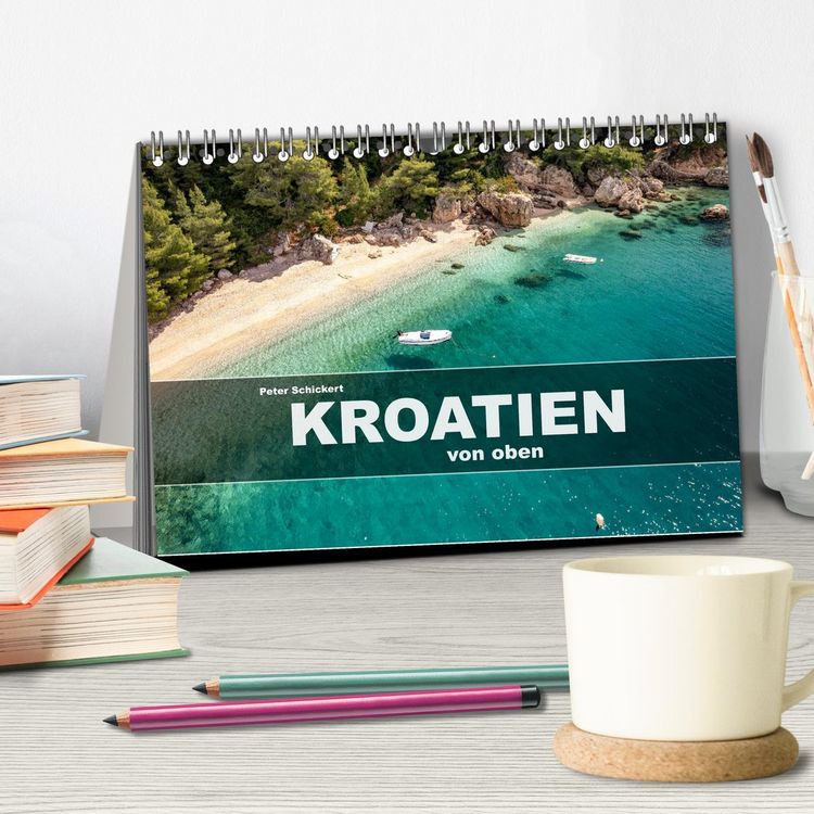 Produktbild: Kroatien von oben (Tischkalender 2026 DIN A5 quer), CALVENDO Monatskalender