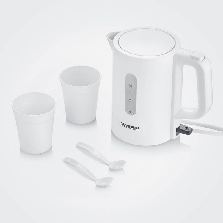 Produktbild: Severin WK 3462 Wasserkocher schnurlos, &Uuml;berhitzungsschutz, BPA-frei Wei&szlig; Fassungsverm&ouml;gen: 0.5 l