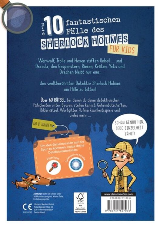 Produktbild: Die 10 fantastischen F&auml;lle des Sherlock Holmes f&uuml;r Kids