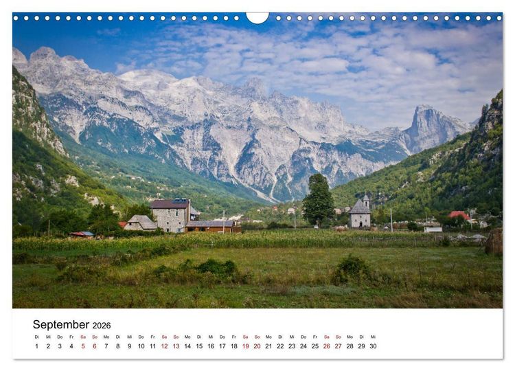 Produktbild: Verfluchtes Gebirge - Peaks of the Balkans - Wandern im Prokletije-Gebirge, Kosovo, Montenegro, Albanien (Wandkalender 2026 DIN A3 quer), CALVENDO Monatskalender