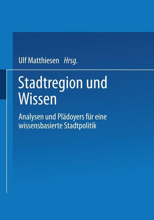 Produktbild: Stadtregion und Wissen