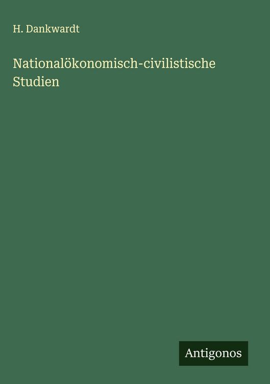 Produktbild: National&ouml;konomisch-civilistische Studien