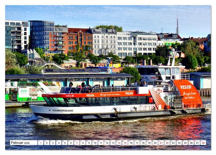 Produktbild: elbabw&auml;rts - Von Hamburg nach Cuxhaven (Wandkalender 2026 DIN A2 quer), CALVENDO Monatskalender