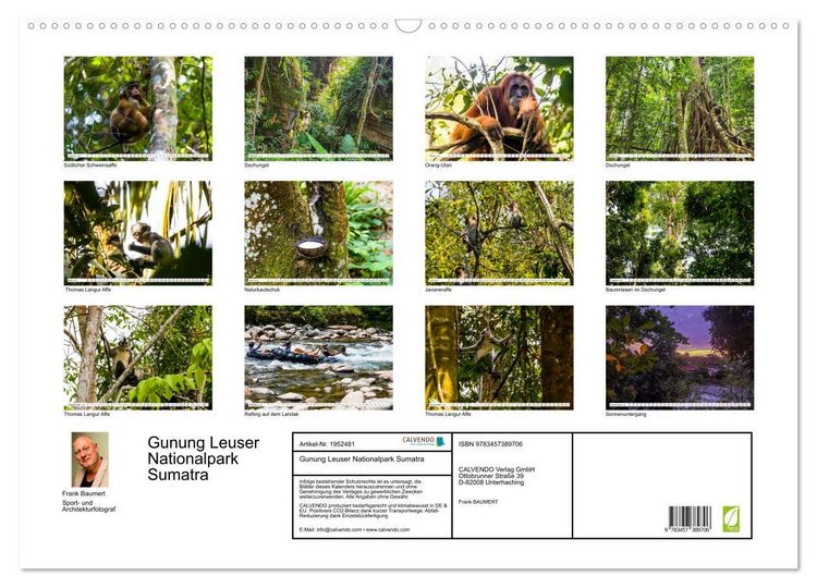 Produktbild: Gunung Leuser Nationalpark Sumatra (Wandkalender 2026 DIN A2 quer), CALVENDO Monatskalender