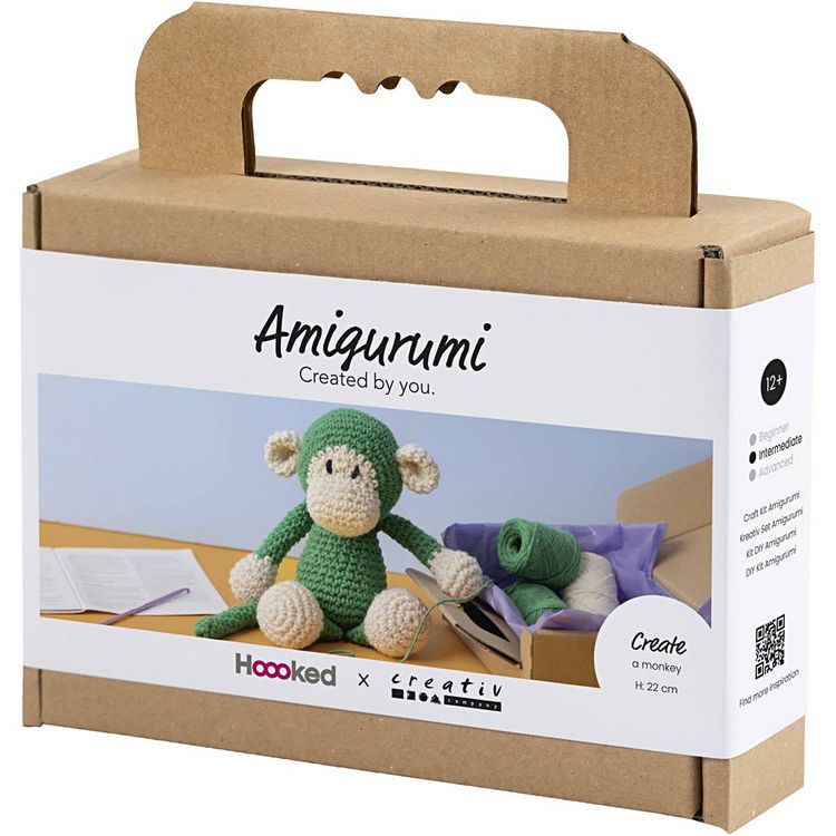 Produktbild: Creativ Company Kreativ Set Amigurumi, Affe, Gr&uuml;n, Creme