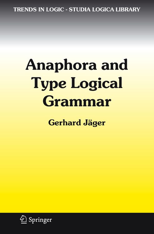 Produktbild: Anaphora and Type Logical Grammar