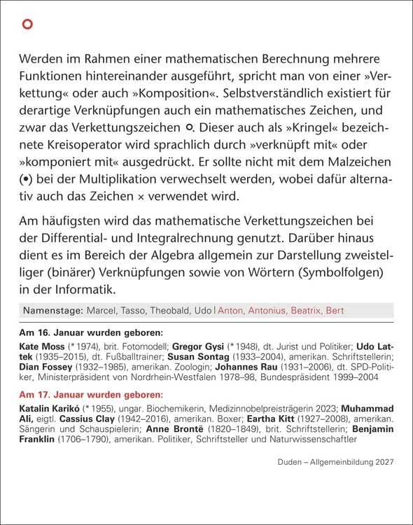 Produktbild: Duden Allgemeinbildung Tagesabrei&szlig;kalender 2027 - Wissen und Quizzen