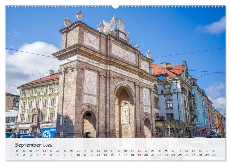 Produktbild: Innsbruck - Die sch&ouml;ne Hauptstadt Tirols (Wandkalender 2026 DIN A2 quer), CALVENDO Monatskalender