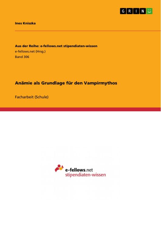 Produktbild: An&auml;mie als Grundlage f&uuml;r den Vampirmythos