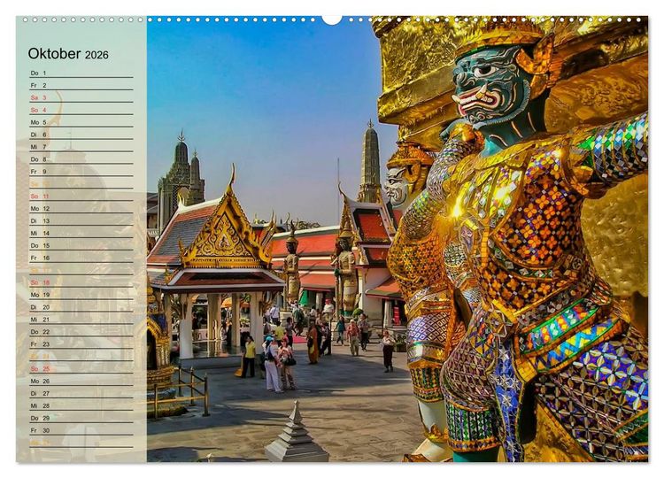 Produktbild: Bangkok - K&ouml;nigreich Thailand (hochwertiger Premium Wandkalender 2026 DIN A2 quer), Kunstdruck in Hochglanz