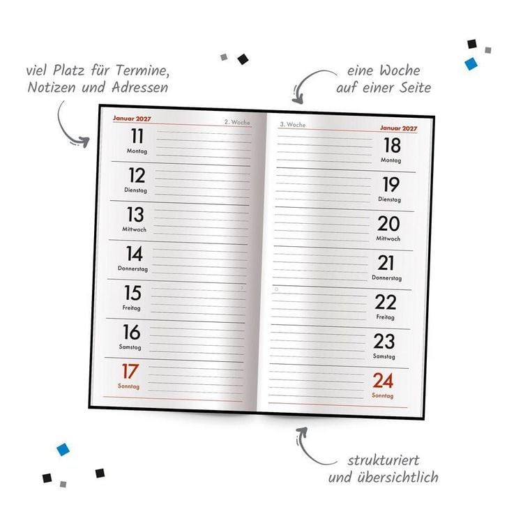 Produktbild: TR&Ouml;TSCH - Taschenterminer schwarz 2027