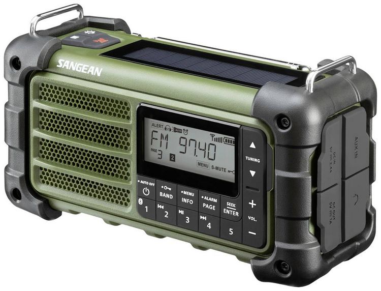 Produktbild: Sangean MMR-99 FM Green Outdoorradio UKW, MW Notfallradio, Bluetooth&reg; Solarpanel, spritzwassergesch&uuml;tzt, staubdicht Gr&uuml;n
