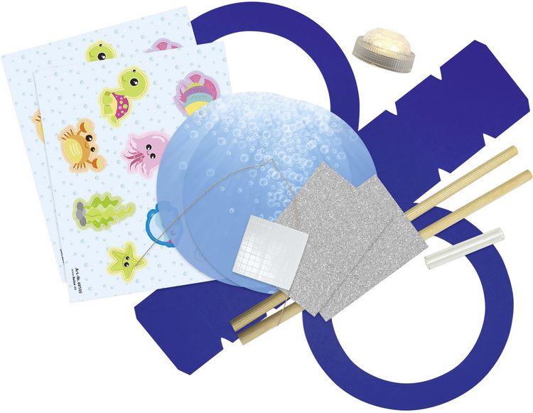Produktbild: FOLIA Bastelset Laterne inklusive Laternenstab und LED-Licht, Unterwasserwelt