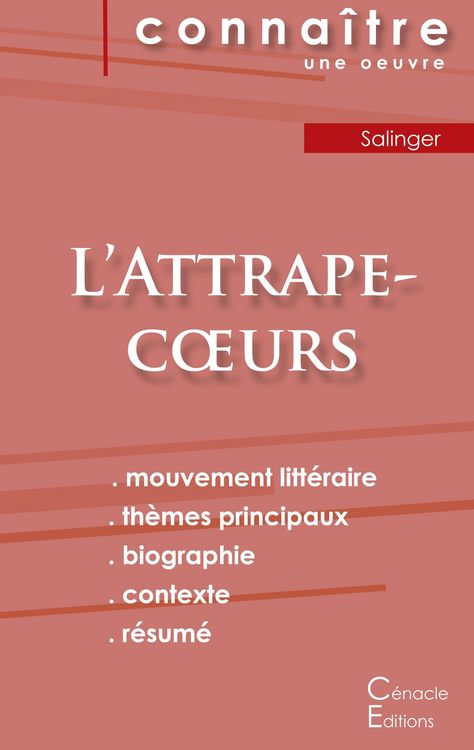 Produktbild: Fiche de lecture L'Attrape-coeurs de Salinger (analyse litt&eacute;raire de r&eacute;f&eacute;rence et r&eacute;sum&eacute; complet)