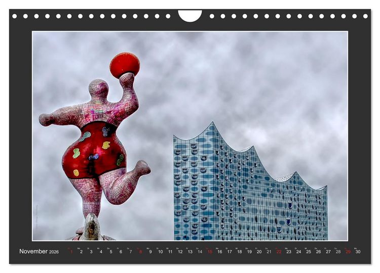 Produktbild: Die Elbphilharmonie Hamburg (Wandkalender 2026 DIN A4 quer), CALVENDO Monatskalender