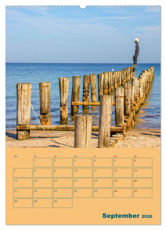 Produktbild: Fischland-Dar&szlig;-Zingst Terminplaner (Wandkalender 2026 DIN A2 hoch), CALVENDO Monatskalender