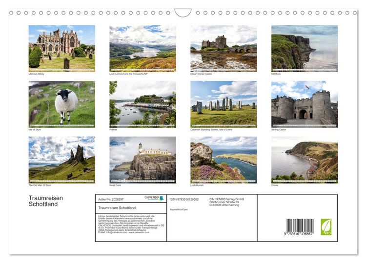 Produktbild: Traumreisen Schottland (Wandkalender 2026 DIN A3 quer), CALVENDO Monatskalender
